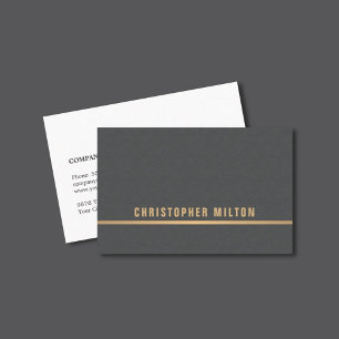 Modern Elegant Texture Grey Faux Gold Consultant Business Card