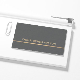 Modern Elegant Texture Grey Faux Gold Consultant Business Card