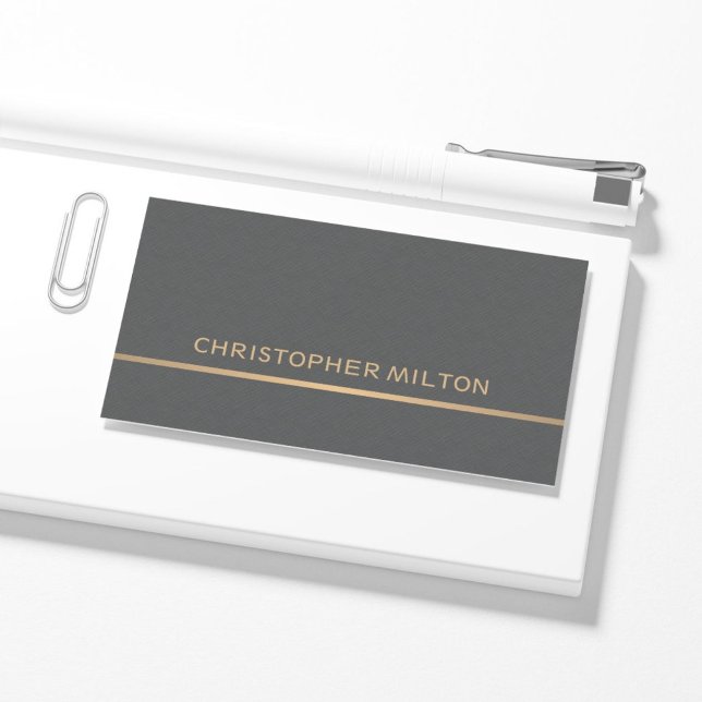 Modern Elegant Texture Grey Faux Gold Consultant Business Card (Creator Uploaded)