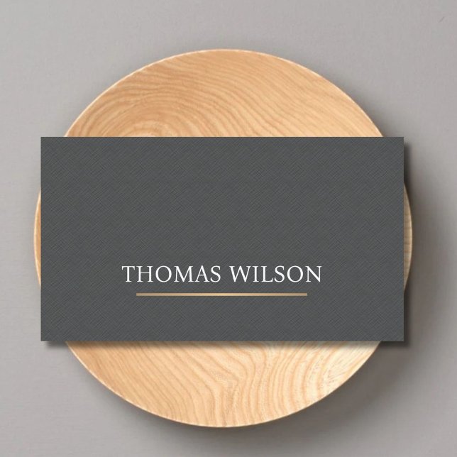 Modern Elegant Texture Grey Faux Gold Line Business Card (Creator Uploaded)