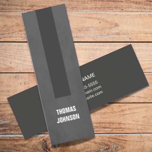 Modern Elegant Texture Grey Stripe Consultant Mini Business Card (Creator Uploaded)
