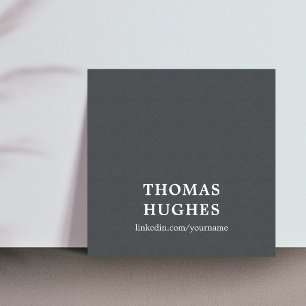 Modern Elegant Texture Grey White Consultant Square Business Card