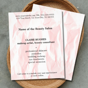 Modern Elegant Texture Light Pink Makeup Artist Flyer