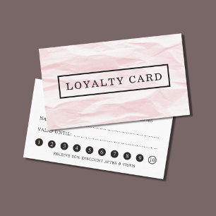 Modern Elegant Texture Pink Grey Loyalty Card