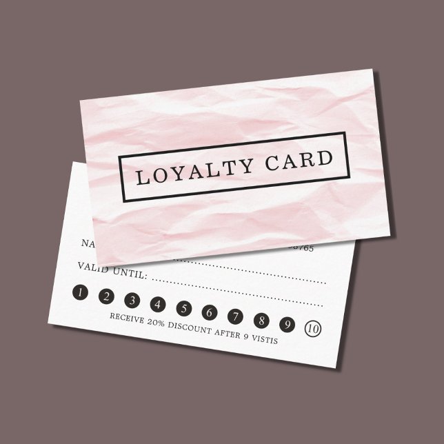 Modern Elegant Texture Pink Grey Loyalty Card (Creator Uploaded)