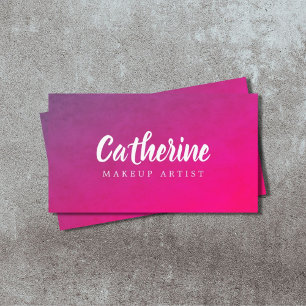 Modern Elegant Texture Purple Pink Makeup Artist Business Card