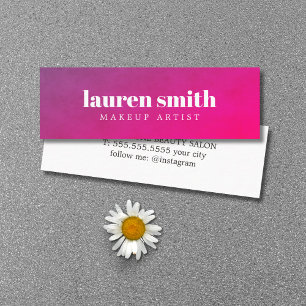 Modern Elegant Texture Purple Pink Makeup Artist Mini Business Card