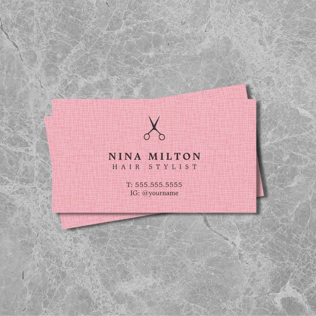 Modern Elegant Texture Rose Hairdresser Business Card (Creator Uploaded)