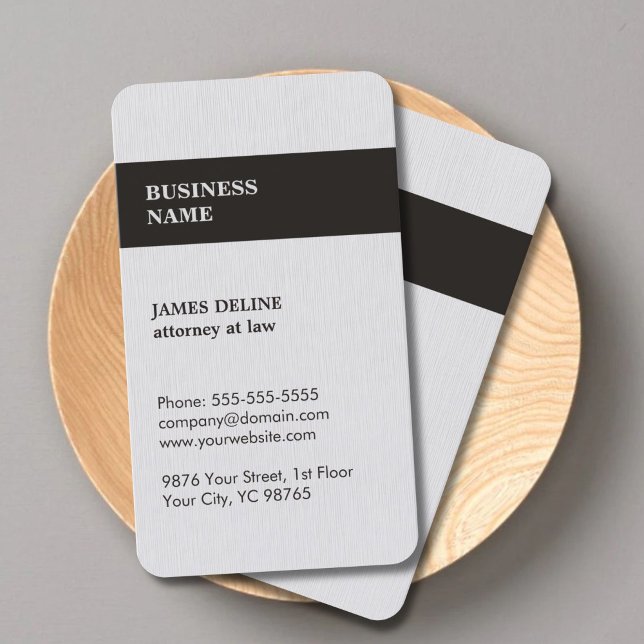 Modern Elegant Texture White Attorney Business Card (Creator Uploaded)