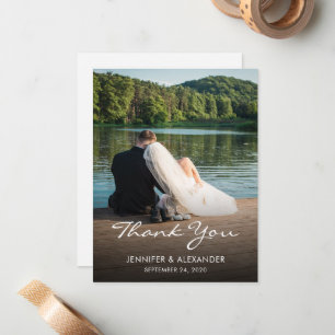 Modern elegant Thank you Wedding photo Card