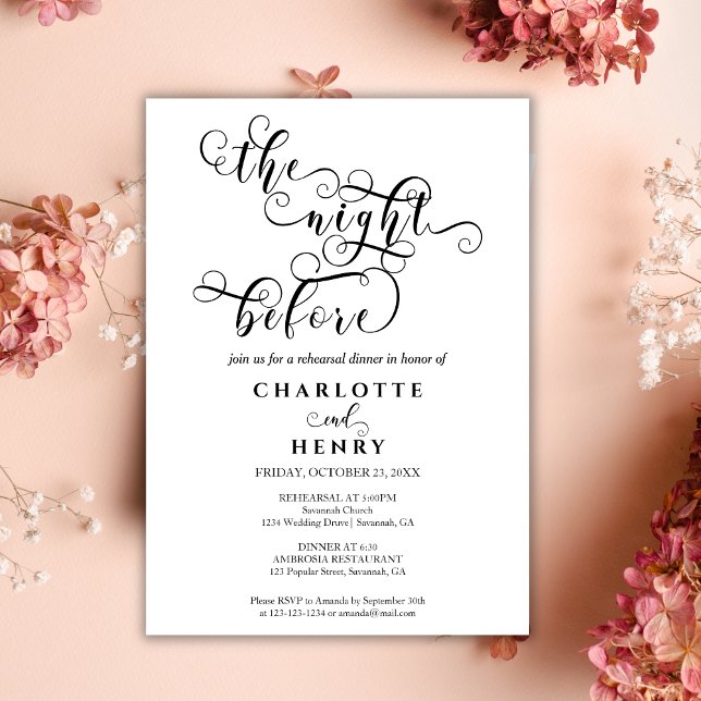 Modern Elegant The Night Before Rehearsal Dinner Invitation (Creator Uploaded)