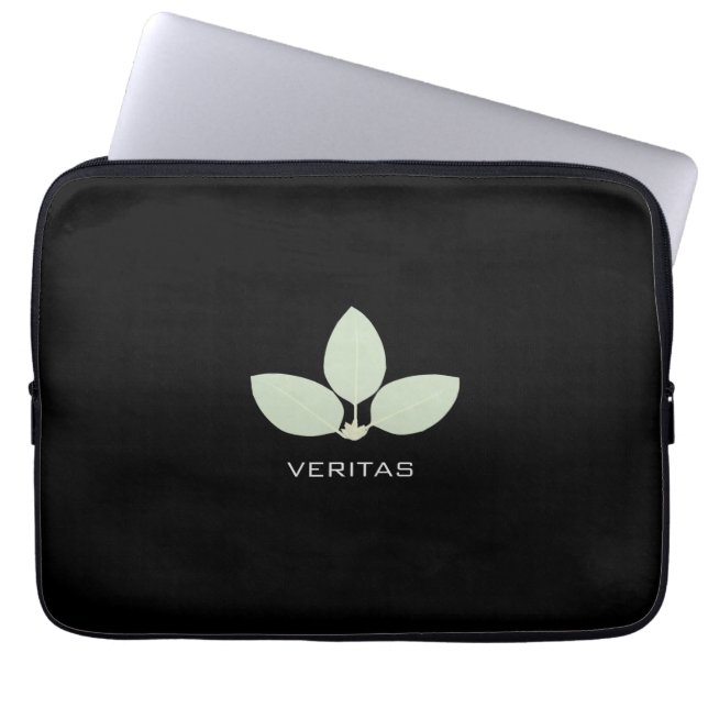Modern  & Elegant Three Bay Leaves Laptop Sleeve (Front)
