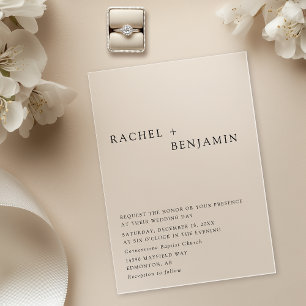 Modern Elegant Timeless Minimalist Classic Formal Acrylic Invitations