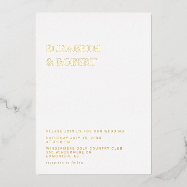 Modern Elegant Timeless Minimalist Wedding Classy (Front)