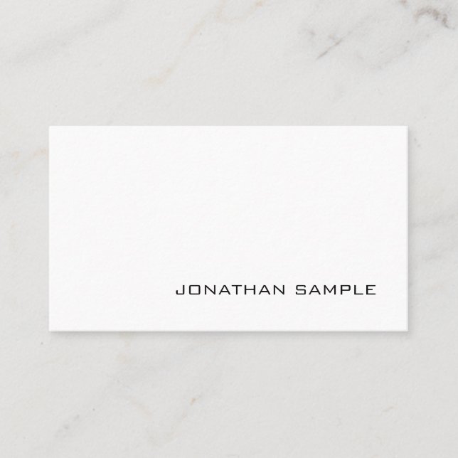 Modern Elegant Trendy Design Minimalist Plain Business Card (Front)