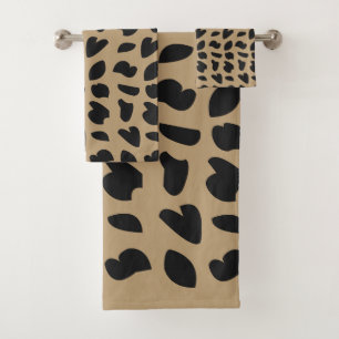 Modern Elegant Trendy Leopard Pattern Leopard Bath Towel Set