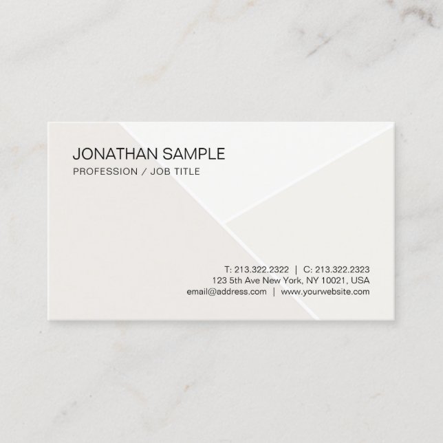 Modern Elegant Trendy Simple Professional Template Business Card (Front)