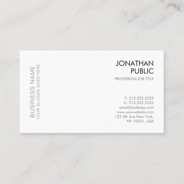 Modern Elegant Trendy Simple Template Professional Business Card (Front)