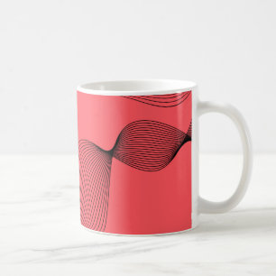 Modern, elegant, trendy, simple wavy illustration coffee mug