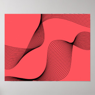 Modern, elegant, trendy, simple wavy illustration poster