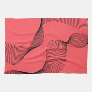 Modern, elegant, trendy, simple wavy illustration tea towel