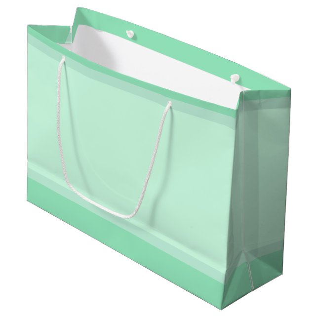 Modern Elegant Trendy Template Mint Green Colour Large Gift Bag (Front Angled)