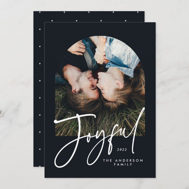 Modern elegant trendy typography black 1 photo (Front/Back)