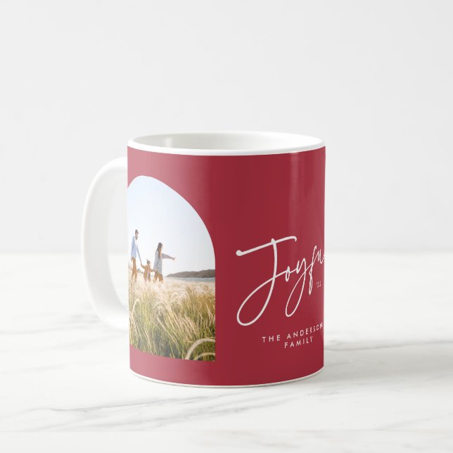 Modern elegant trendy typography joyful Christmas Coffee Mug (Front Left)