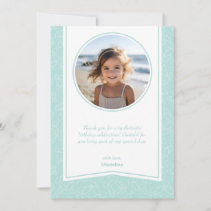 Modern elegant turtle pattern photo thank you card