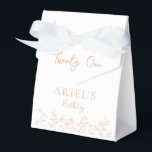 Modern elegant twenty one birthday floral  favour box<br><div class="desc">Modern elegant 21st birthday floral Favor Box.</div>