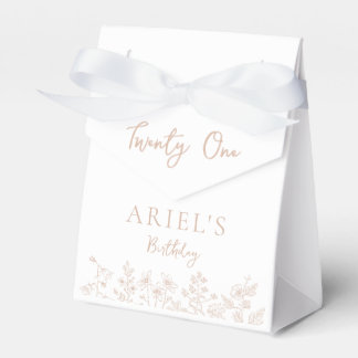 Modern elegant twenty one birthday floral favour box