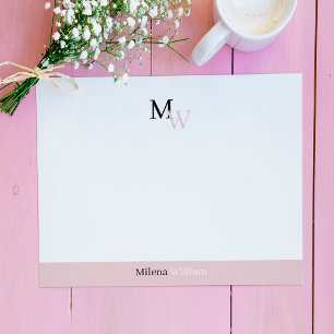 Modern Elegant Two Tone Monogrammed Card