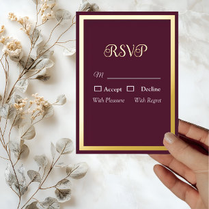 Modern Elegant Typogra Elegant Purple Wedding RSVP