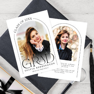 Modern Elegant Typography 2 Photo Arch Grad Announcement