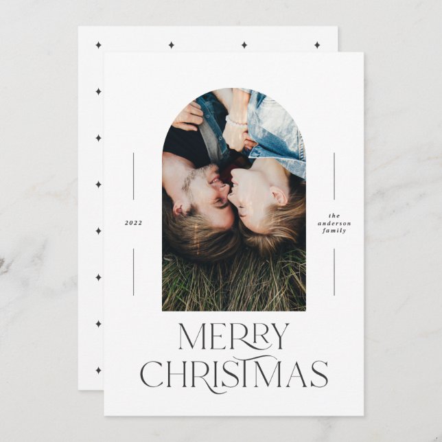 Modern elegant typography black + white christmas (Front/Back)