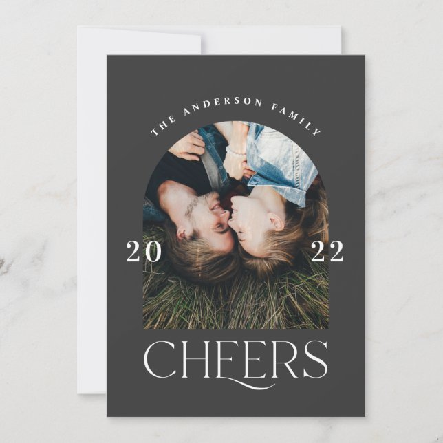 Modern elegant typography black + white Christmas (Front)