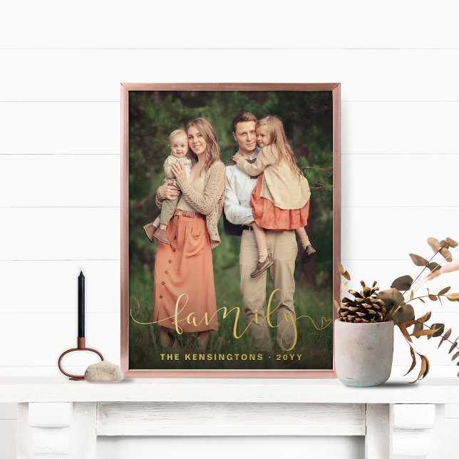 Modern Elegant Typography Family Photo Foil Prints (Creator Uploaded)