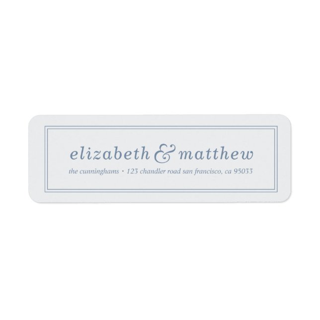 Modern Elegant Typography Framed Return Address Label (Front)