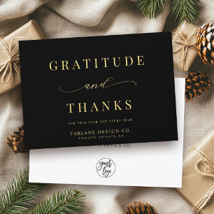 Modern Elegant Typography Gratitude Business Logo Holiday Card