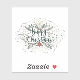 Modern elegant typography happy christmas
