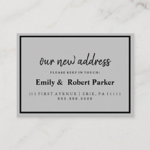 Modern Elegant Typography New Address Enclosure Card