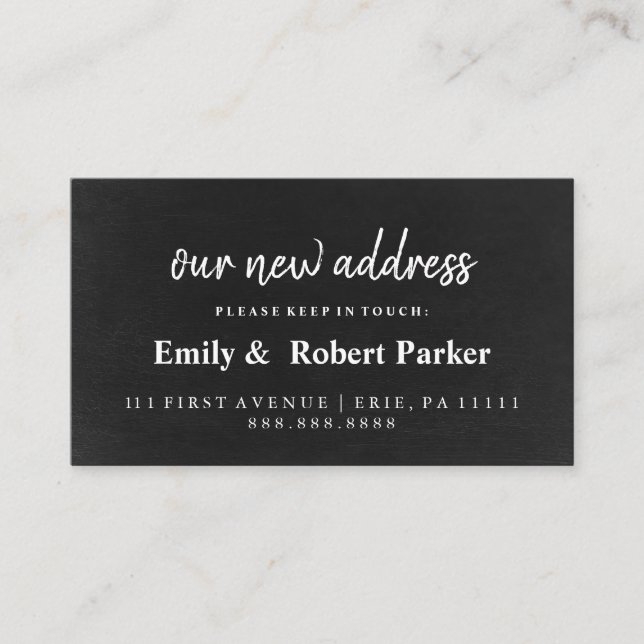 Modern Elegant Typography New Address Insert (Front)