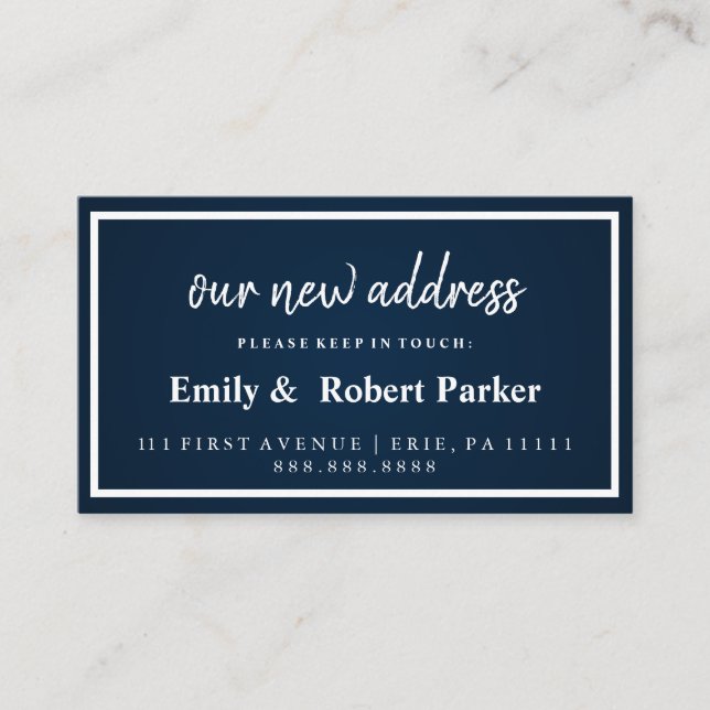 Modern Elegant Typography New Address Insert (Front)