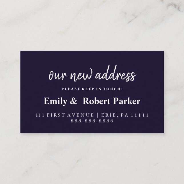 Modern Elegant Typography New Address Insert (Front)
