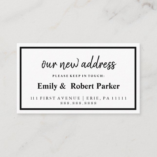 Modern Elegant Typography New Address Insert (Front)
