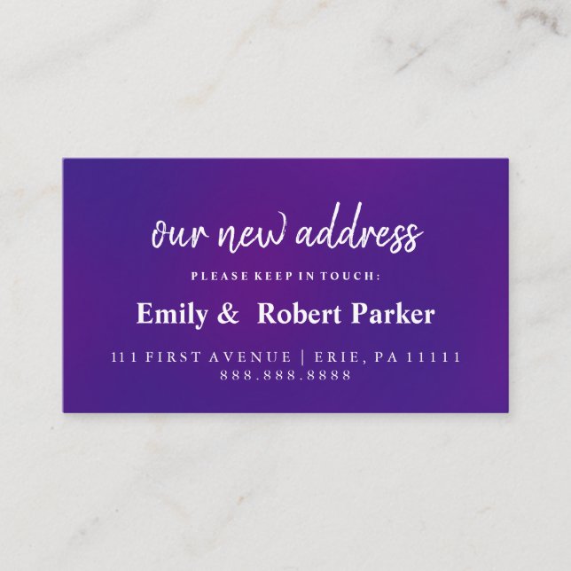 Modern Elegant Typography New Address Insert (Front)