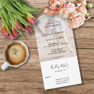 Modern elegant typography photo all in one invitation
