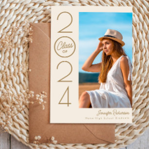 Modern Elegant Typography Photo Graduation Announcement