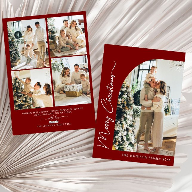 Modern Elegant Typography Photo Merry Christmas  Holiday Card (Creator Uploaded)