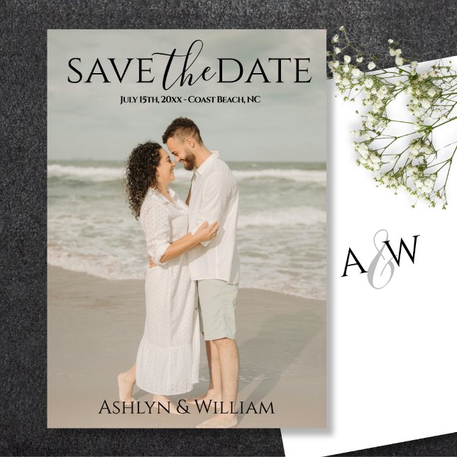 Modern Elegant Typography Photo  Save The Date (Creator Uploaded)